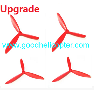 Wltoys V303 SEEKER Zreo Tech V303 Drone quadcopter parts Upgrade 3-leaf blades (red color) - Click Image to Close